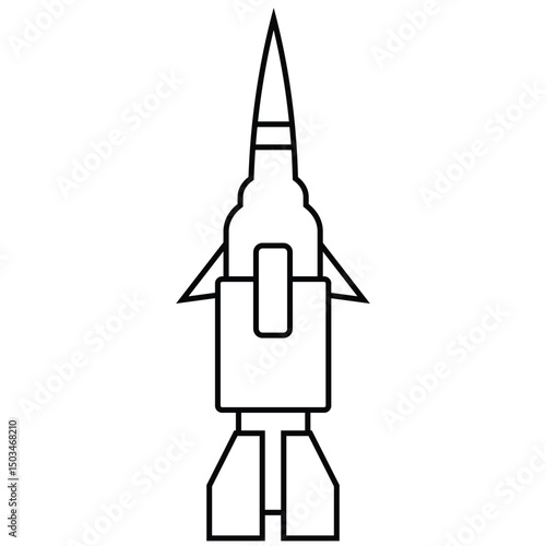 High speed rocket missile. Modern rocket illustration
