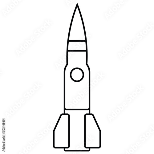 Cartoon rocket isolated on white background