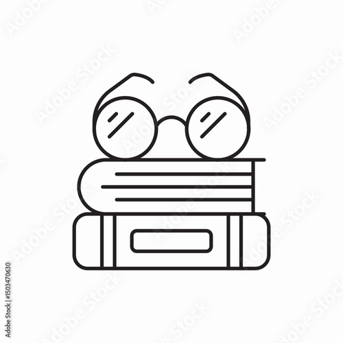 books glasses icon sign vector
