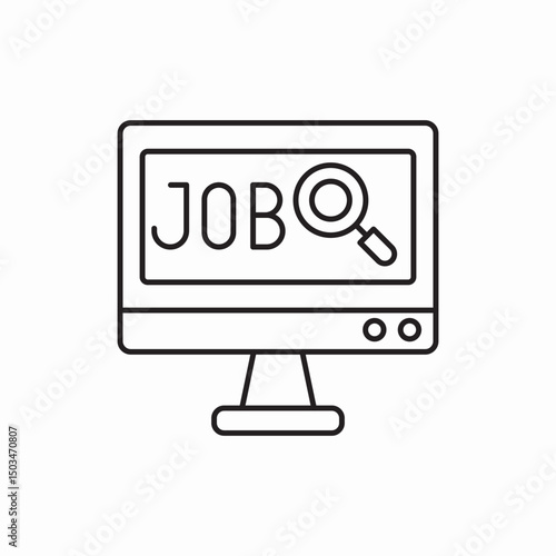 computer job search online icon sign vector