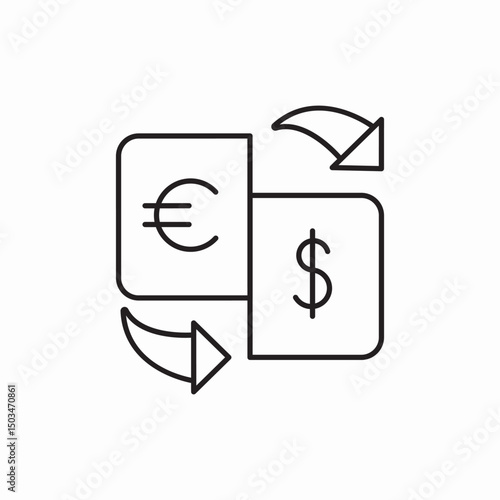 currency exchange euro dollar icon sign vector