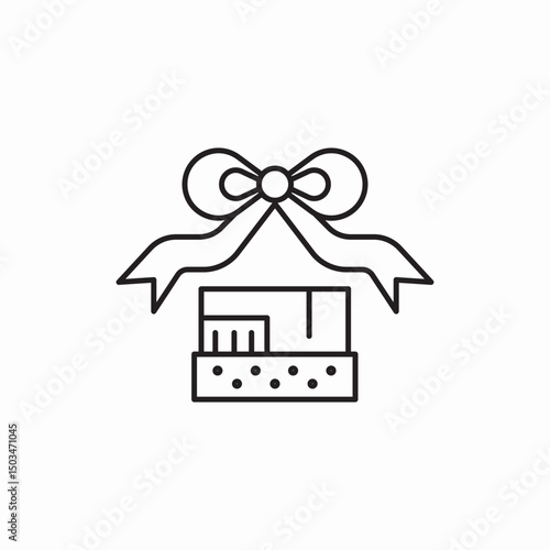 gift ribbon card icon sign vector