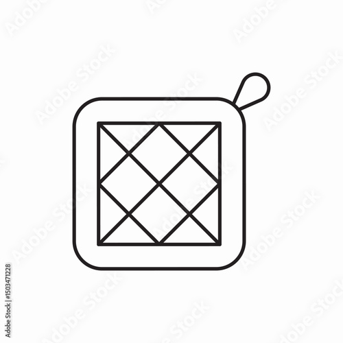 oven mitt kitchen home icon sign vector