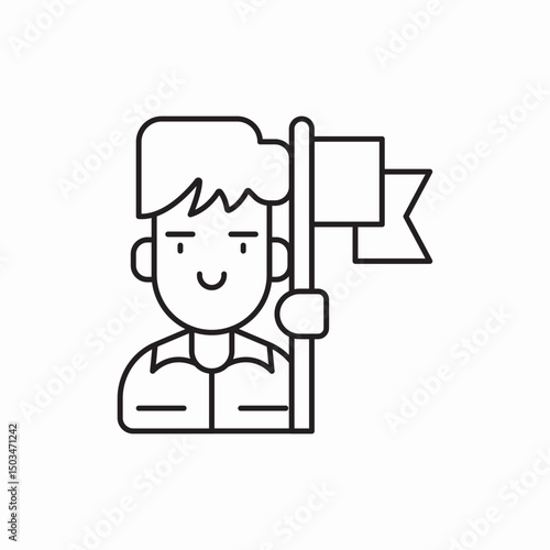 person flag leader icon sign vector