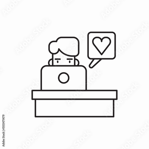 workspace heart communication icon sign vector