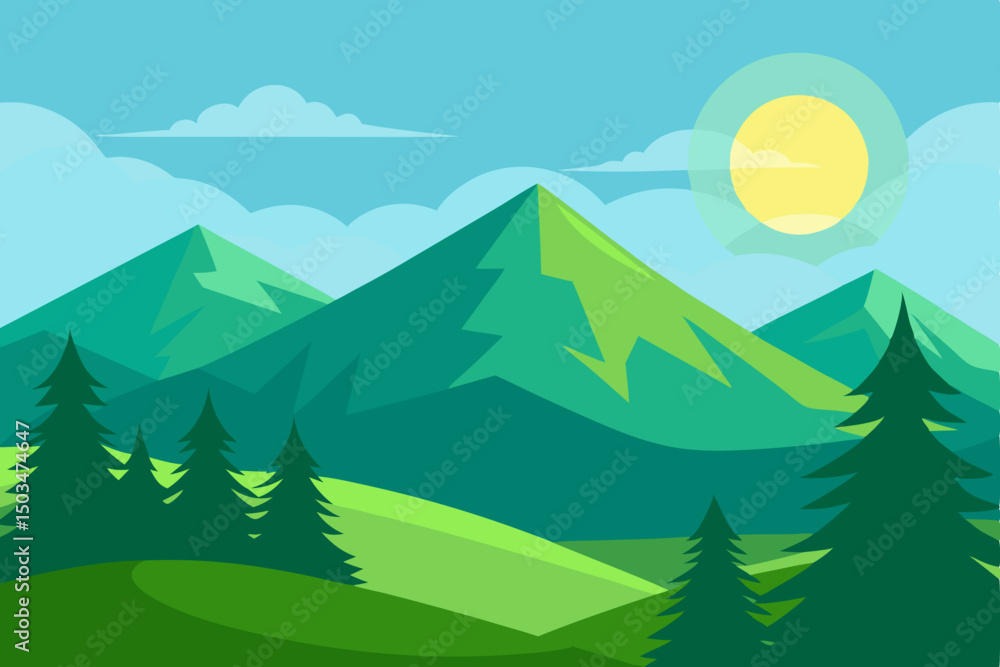 Fototapeta premium landscape with mountains