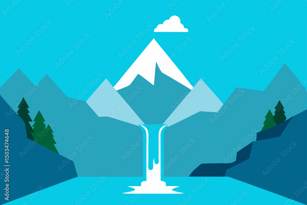 vector illustration of a mountain landscape vector illustration of a mountain landscape