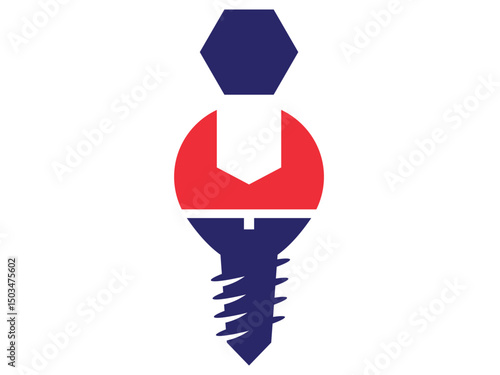 Stylized dental implant with abstract design