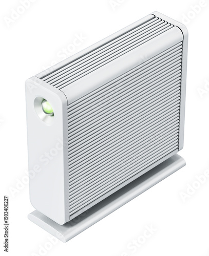 External hard drive on transparent background. 3D illustration