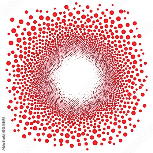 Red dots radiating from a white center