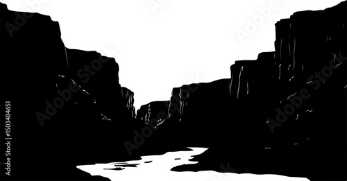 scenic canyon landscape with river