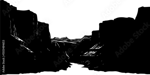 scenic canyon landscape with river