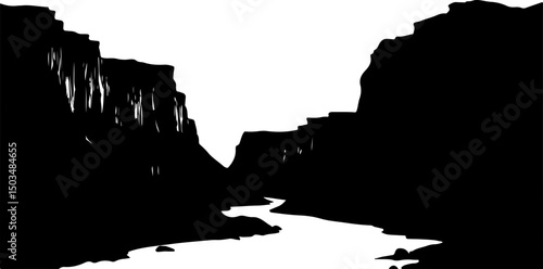scenic canyon landscape with river