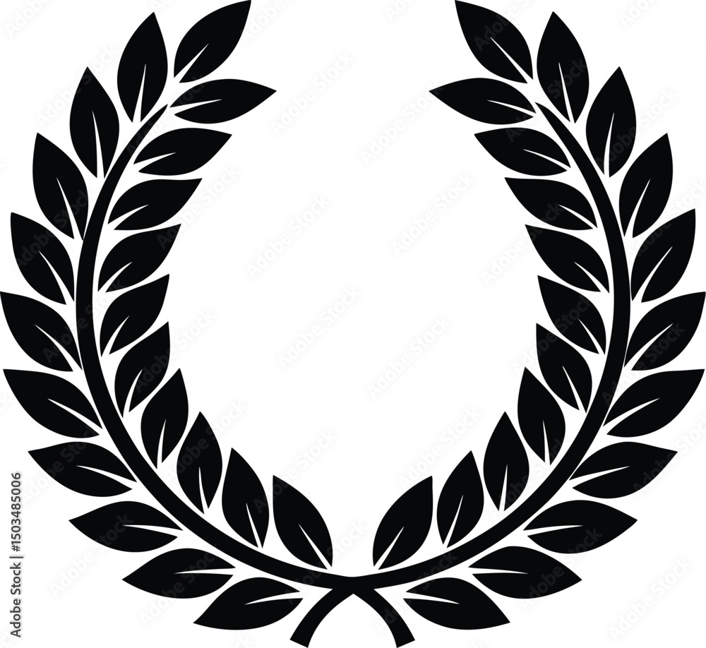 Obraz premium Laurel Leaf Crown Silhouette Victory Symbol