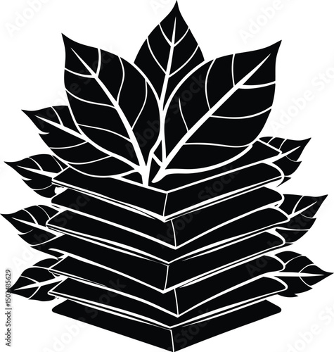 Leaf Silhouette Stack Top Down View