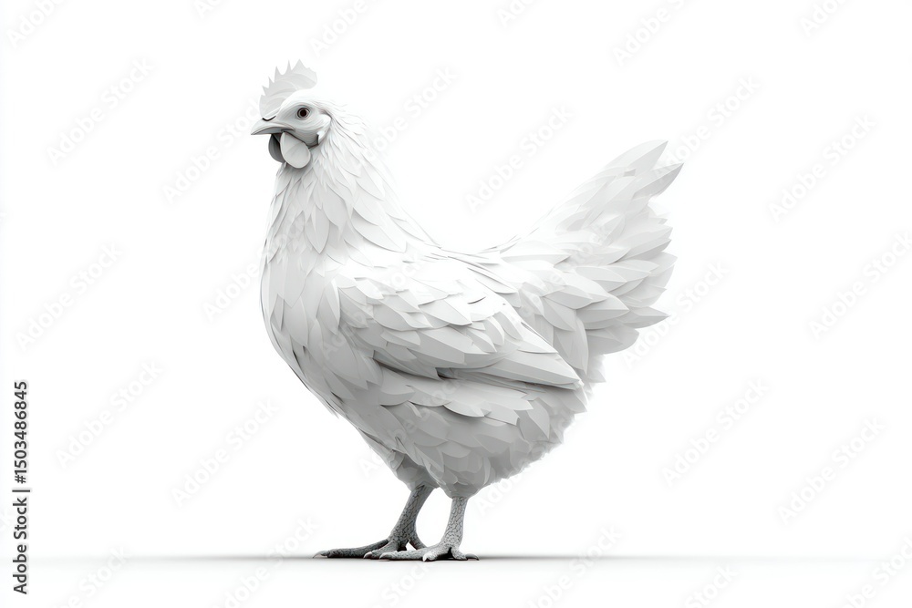 Fototapeta premium Geometric White Bird Sculpture Modern Artistic Design for Creative Projects and Decorative Use