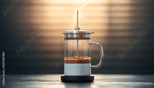 Wallpaper Mural Steaming Coffee in French Press. Torontodigital.ca