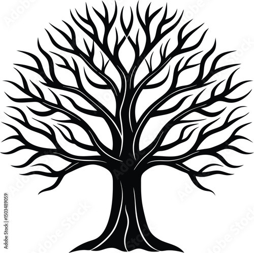 Minimalist Tree Silhouette With Smooth Curves