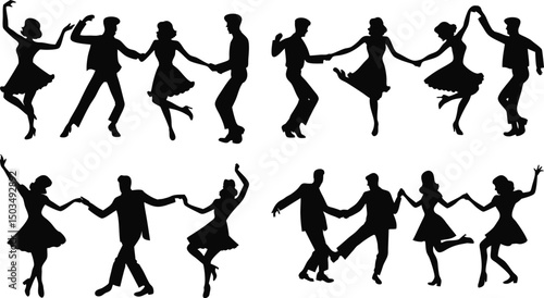 Group dancers in coordinated formations