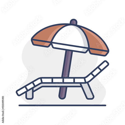Lounger Beach Sunbed Chair vector icon