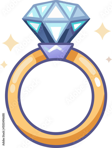 Blue gambling design element with a round diamond chip icon