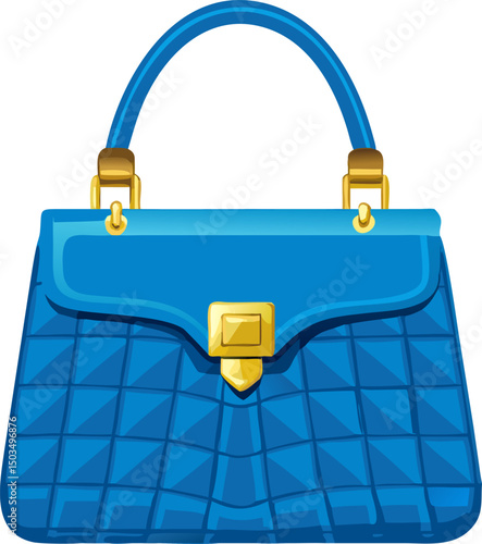 Vector illustration of a stylish leather handbag, a classic fashion accessory for business or personal elegance, isolated with a sleek design and handle