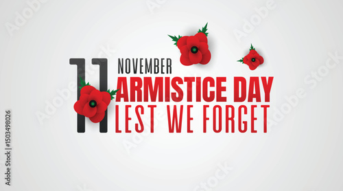 Minimalist Armistice Day Layout with White Background and Red Text