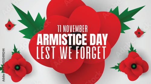 Heart Shaped Poppy Design for Armistice Day Commemoration