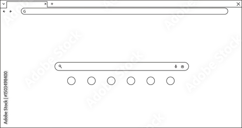 Minimal Web Browser Interface Design for UI/UX and Website Mockups