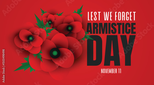 Bold Armistice Day Poster with Poppy Arrangement