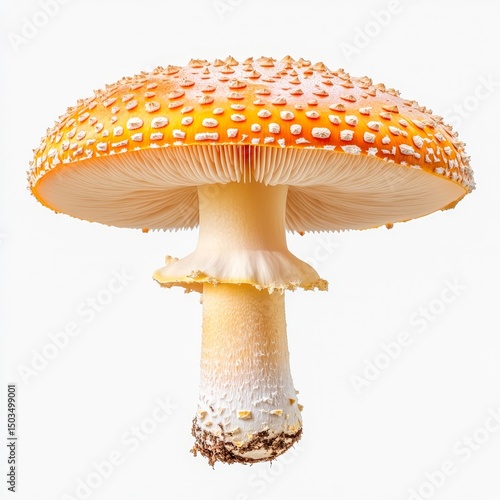 amanita caesarea caesars mushroom orange cap edible isolated on white transparent background