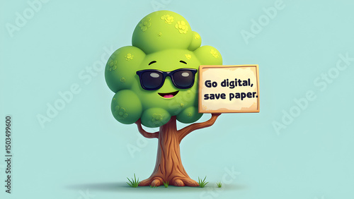 Go Digital, Save Trees – Minimalist Eco Tech Concept