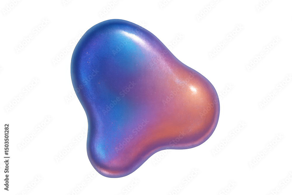 Iridescent liquid blob dynamically changing form, shimmering against transparent backdrop with fluid, hypnotic movement Iridescent liquid blob dynamically changing form, shimmering against transparent backdrop with fluid, hypnotic movement