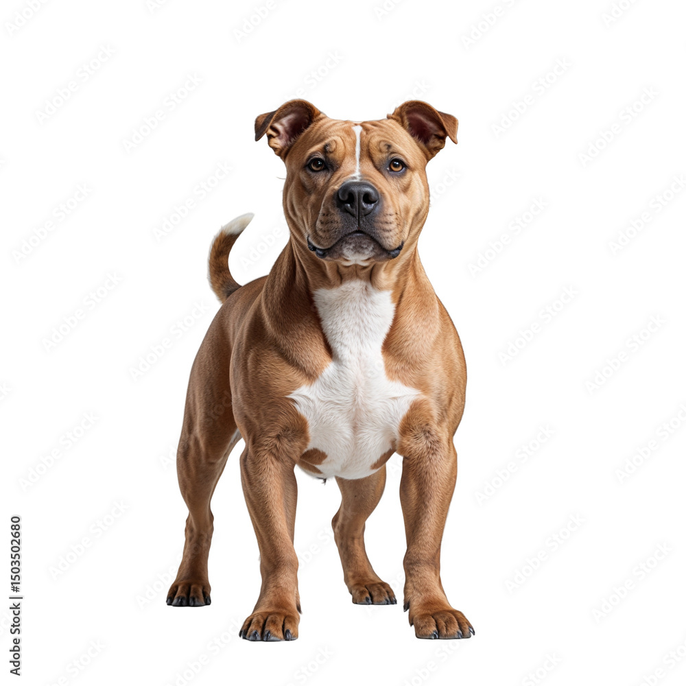 Fototapeta premium American Staffordshire Terrier on Black Background