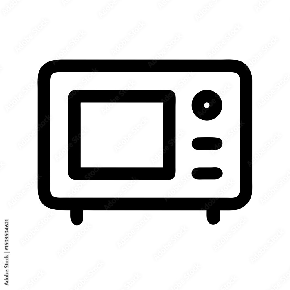 Microwave oven icon, simple line art, for app design Microwave oven icon, simple line art, for app design