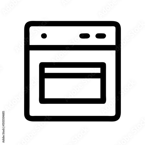 Oven icon, simple line art design for apps and websites