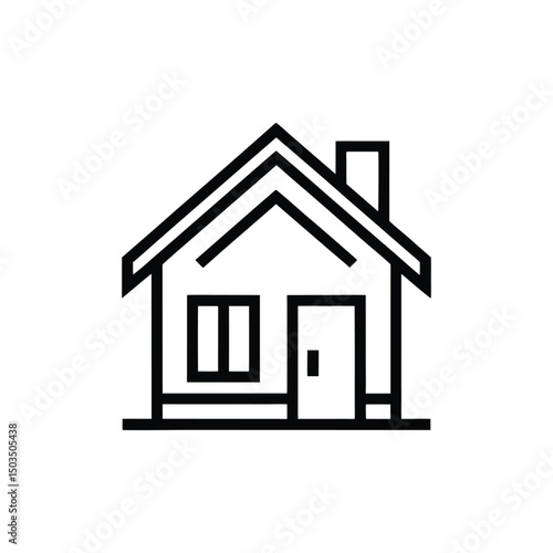 home icon line art on white background