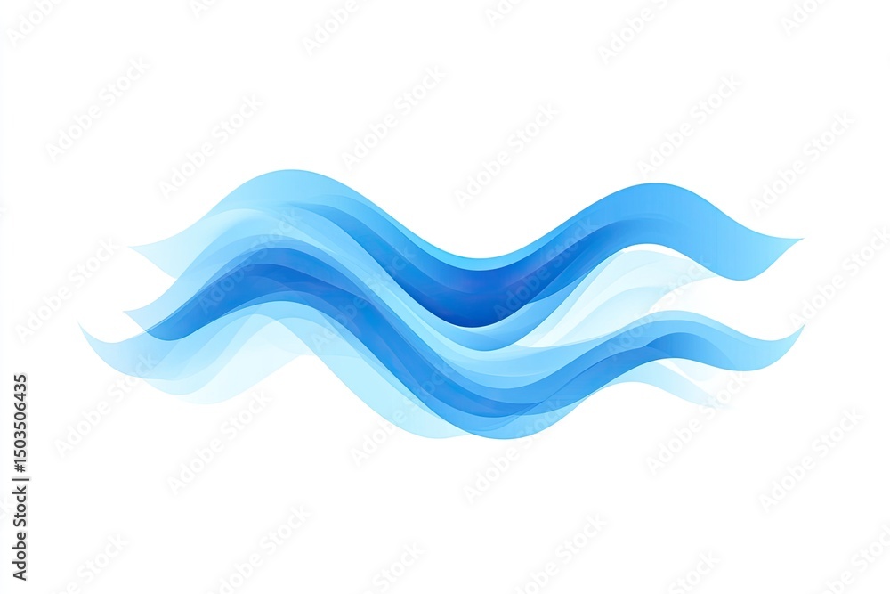 Naklejka premium Abstract flowing blue waves (1)