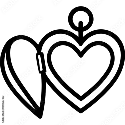 Heart-shaped locket vector icon design