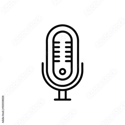 retro microphone icon with white background