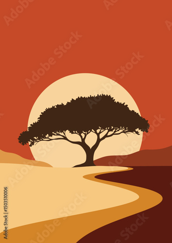 Road, Sun, Mountain, Success, Peak, Rock, Tree, Heart, Growth, Success, Branches, Leaf, Artwork, Vector