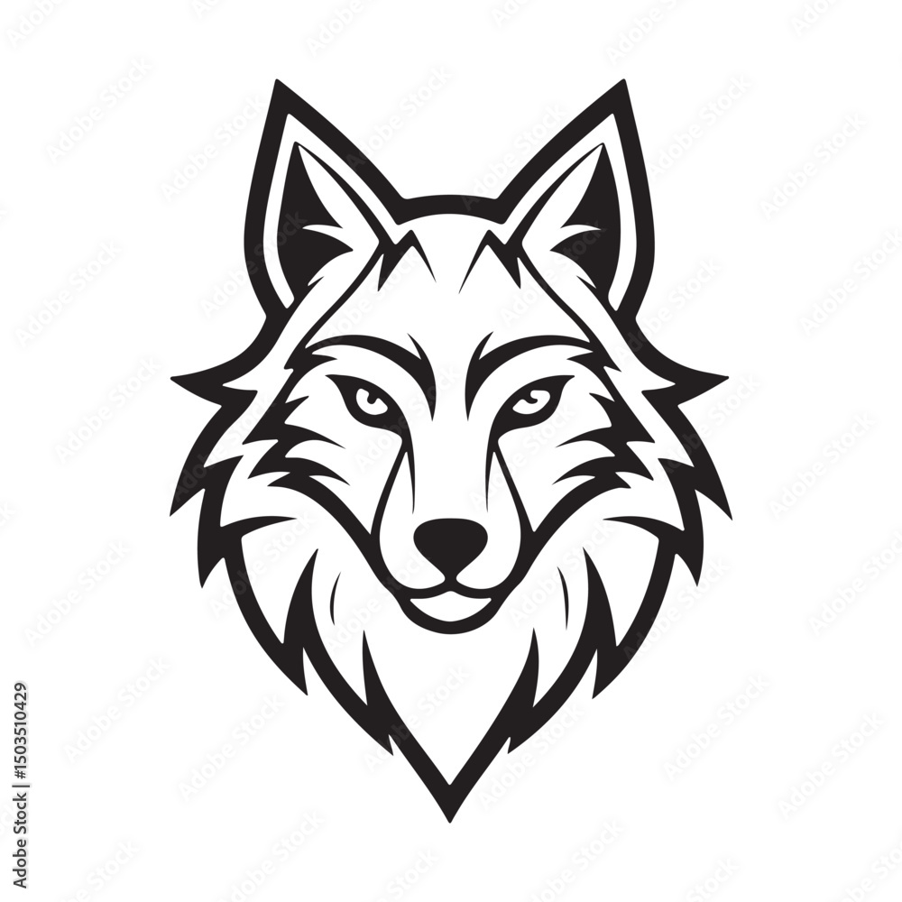 Naklejka premium gray wolf vector art illustration