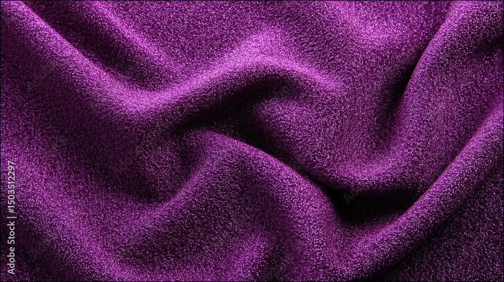 Obraz premium Amethyst Velvet Luxurious Purple Fabric Texture with Rich Waves.