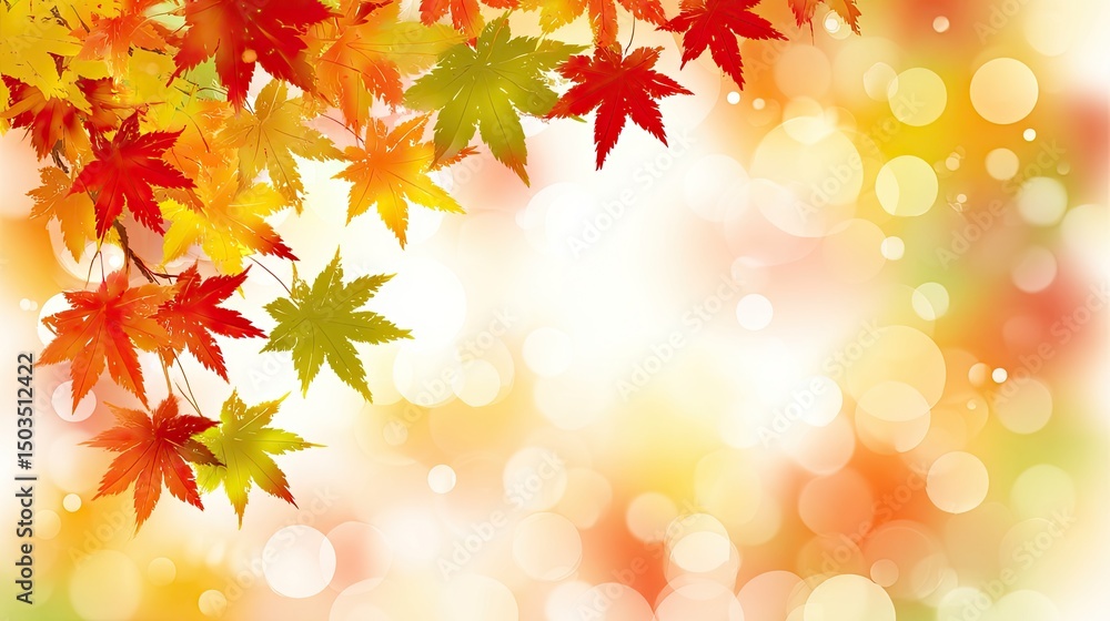 Autumn Maple Bokeh Vibrant Fall Foliage Overlay. Autumn Maple Bokeh Vibrant Fall Foliage Overlay.