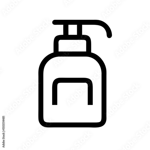 Soap dispenser icon, simple line art, for hygiene design