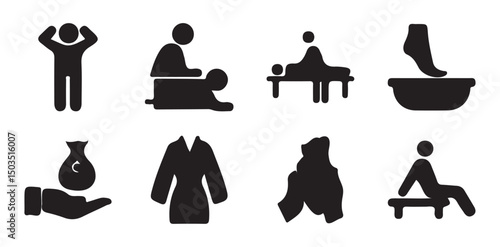 Energy Healing Massage Icon Set For Free