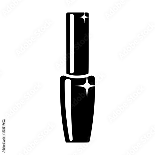 Black Mascara Icon - Minimalist Beauty Illustration
