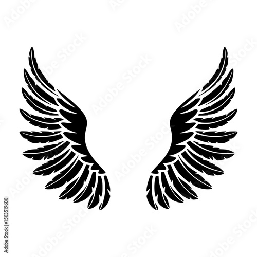 Black Wings Silhouette Vector Graphic