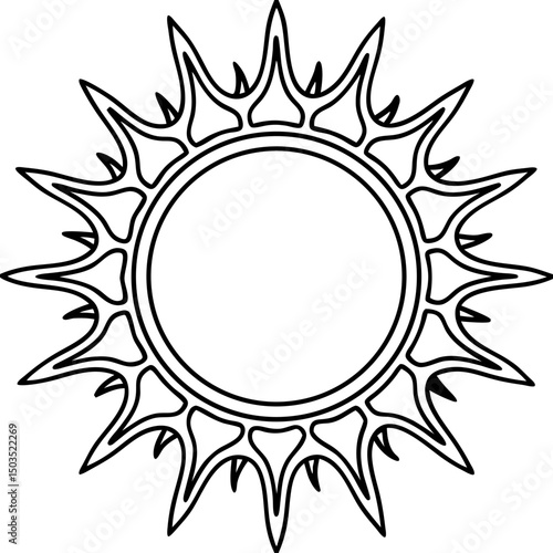 Sun design, in black and white, for branding