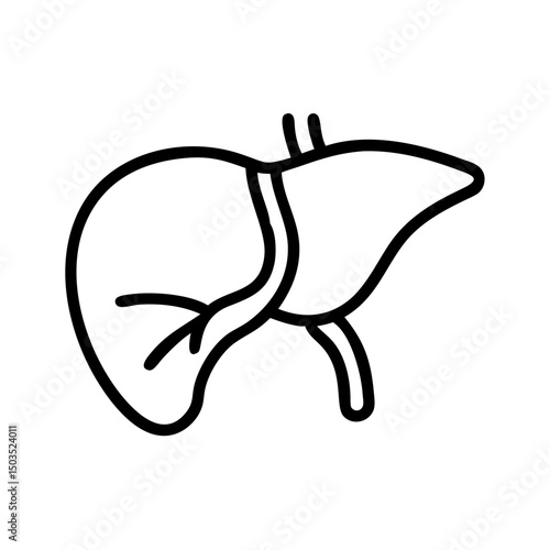 Minimalist human liver outline for liver drug labeling